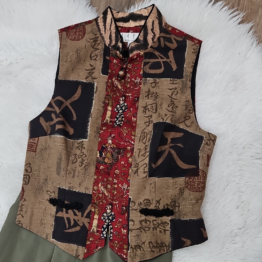 Vintage TAPP New York Inspired Mandarin Vest